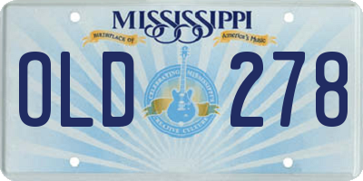 MS license plate OLD278