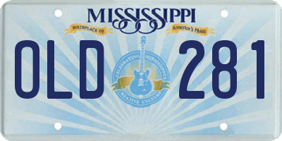 MS license plate OLD281
