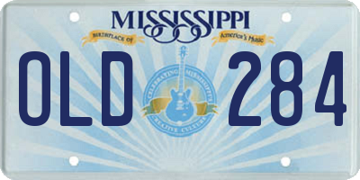MS license plate OLD284