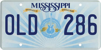MS license plate OLD286