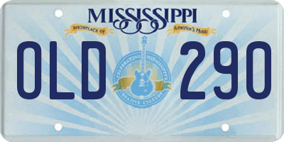 MS license plate OLD290