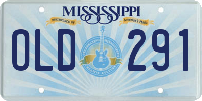 MS license plate OLD291