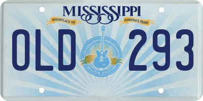 MS license plate OLD293