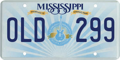 MS license plate OLD299