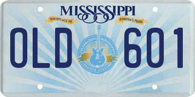 MS license plate OLD601