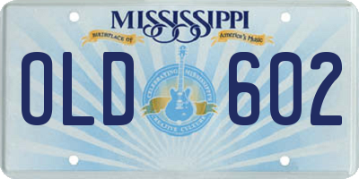 MS license plate OLD602