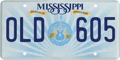 MS license plate OLD605