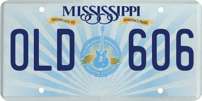 MS license plate OLD606