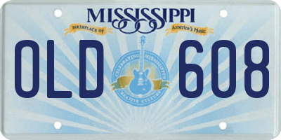 MS license plate OLD608