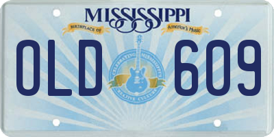 MS license plate OLD609