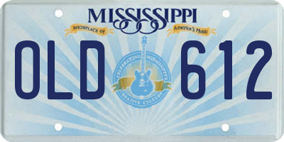 MS license plate OLD612
