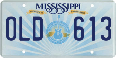 MS license plate OLD613