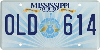 MS license plate OLD614