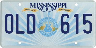 MS license plate OLD615