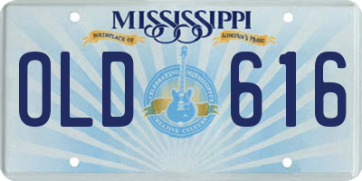 MS license plate OLD616
