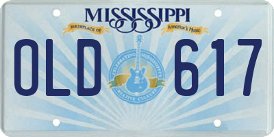 MS license plate OLD617