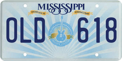 MS license plate OLD618