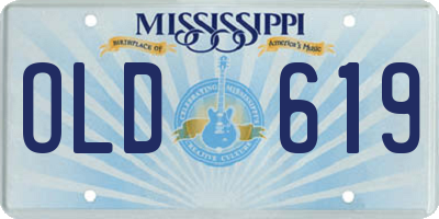 MS license plate OLD619