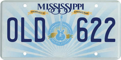MS license plate OLD622
