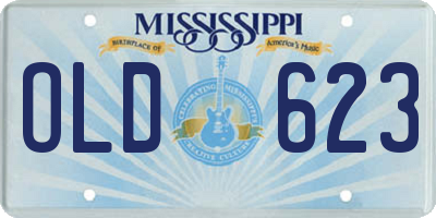 MS license plate OLD623