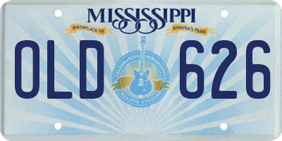 MS license plate OLD626