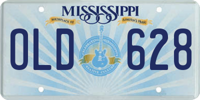 MS license plate OLD628