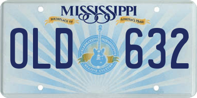 MS license plate OLD632