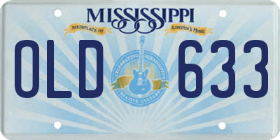 MS license plate OLD633