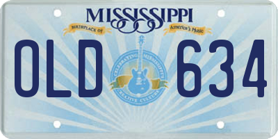 MS license plate OLD634