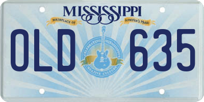 MS license plate OLD635