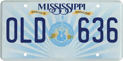 MS license plate OLD636