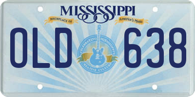 MS license plate OLD638