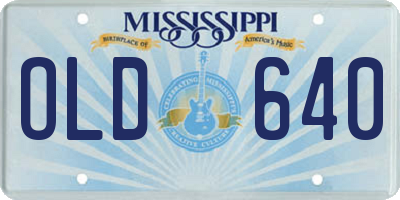 MS license plate OLD640