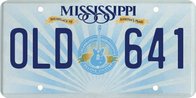 MS license plate OLD641