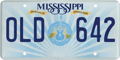 MS license plate OLD642