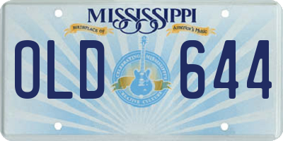 MS license plate OLD644