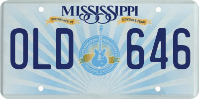 MS license plate OLD646