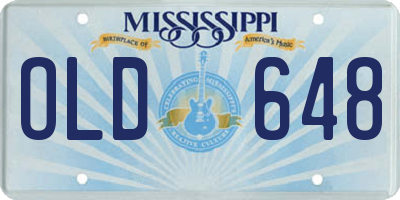MS license plate OLD648