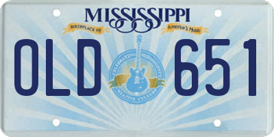 MS license plate OLD651