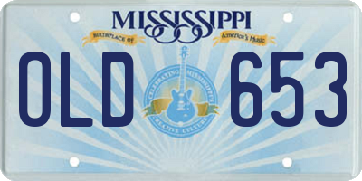 MS license plate OLD653