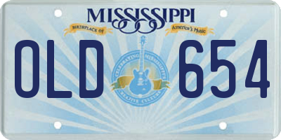 MS license plate OLD654