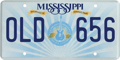MS license plate OLD656