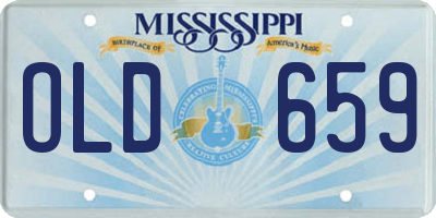 MS license plate OLD659