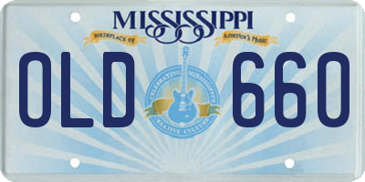 MS license plate OLD660