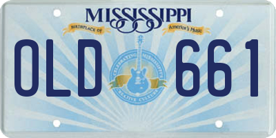MS license plate OLD661