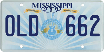 MS license plate OLD662