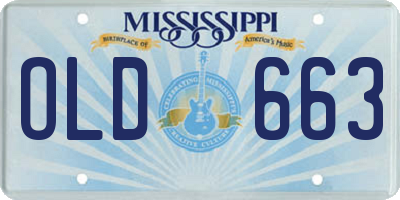 MS license plate OLD663