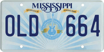 MS license plate OLD664