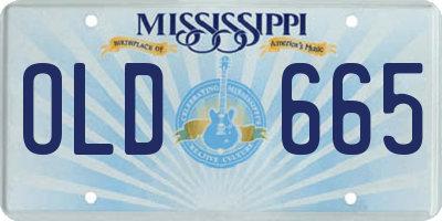 MS license plate OLD665