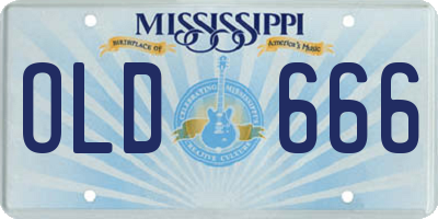 MS license plate OLD666